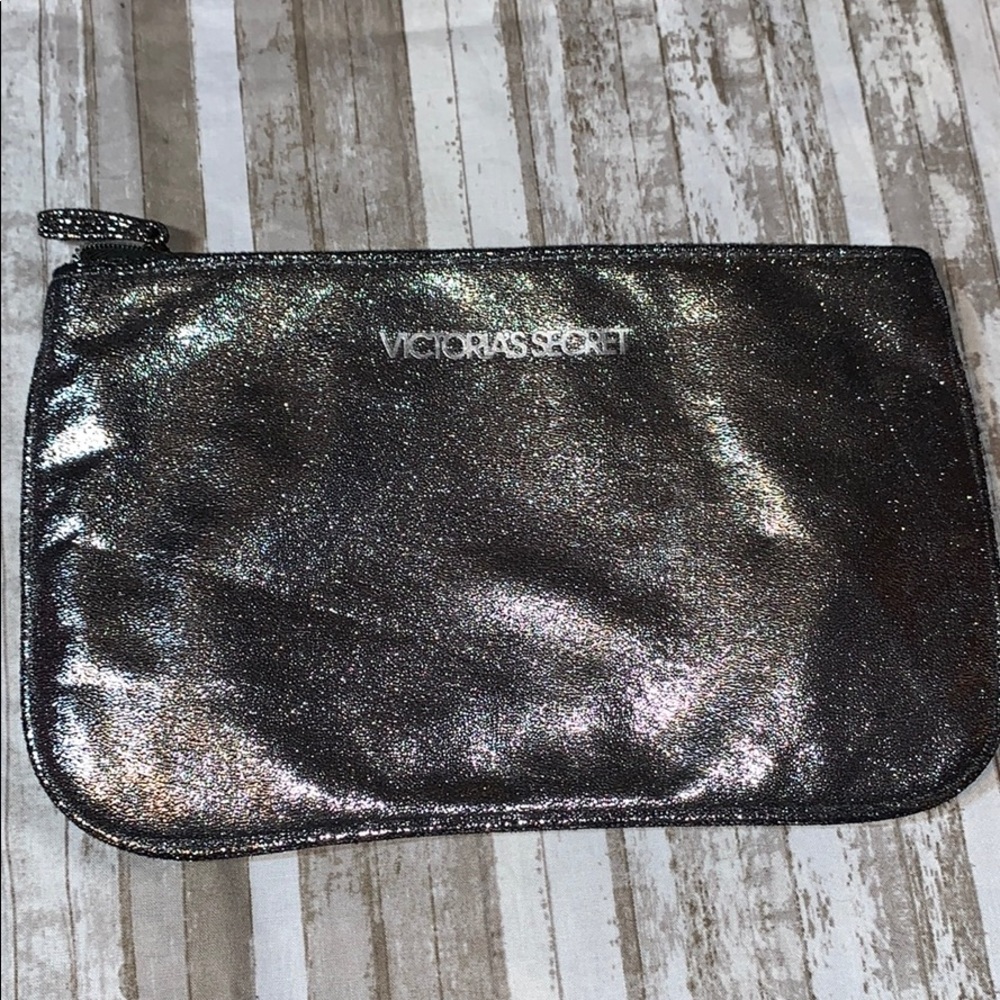 Silver shimmer Victoria secret clutch bag